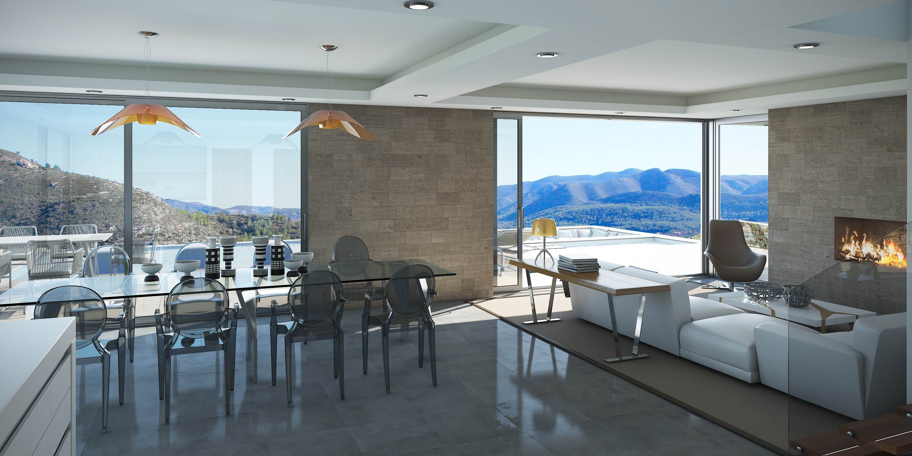 Projekt der moderne und minimalistische Design zum Verkauf in Alcalali House.